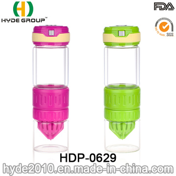 Bouteille d&#39;eau d&#39;infusion de fruits en verre de FPA de 550ml sans BPA (HDP-0629)